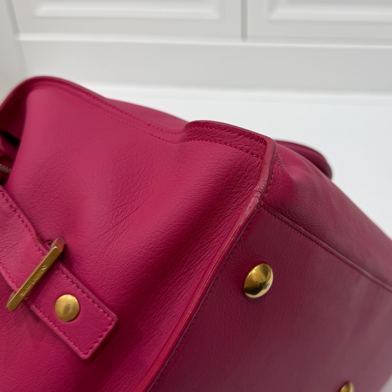 YVES SAINT LAURENT YSL 聖羅蘭 CABAS CHYC 桃紅色 手提包 醫生包 公事包 波斯頓包-48