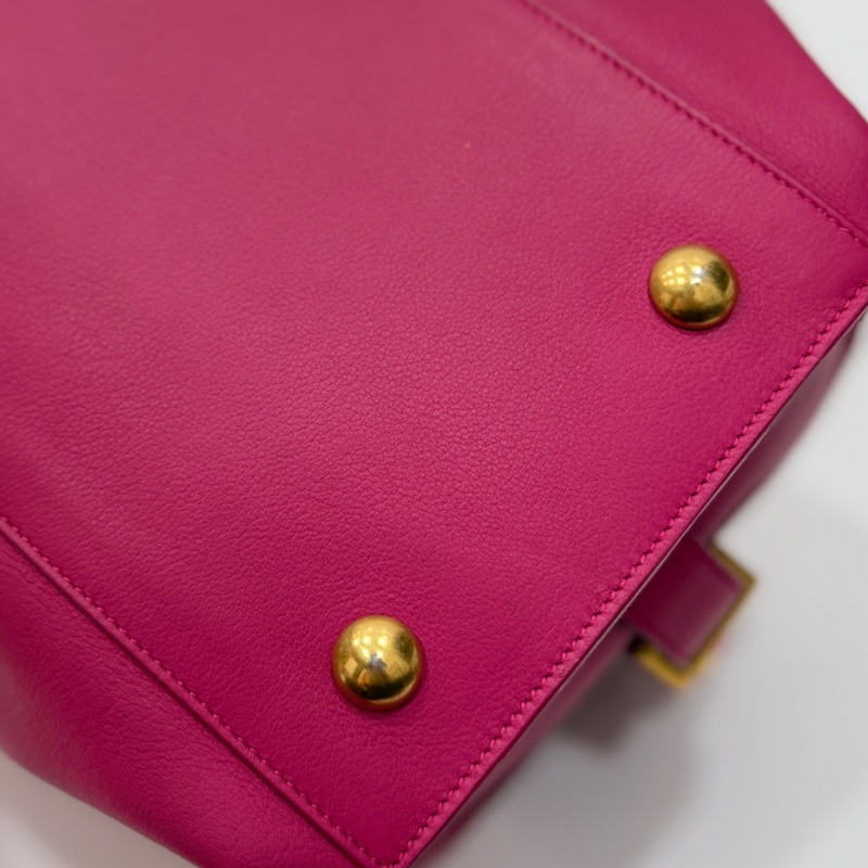 YVES SAINT LAURENT YSL 聖羅蘭 CABAS CHYC 桃紅色 手提包 醫生包 公事包 波斯頓包-52