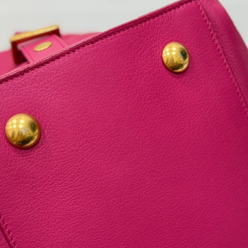 YVES SAINT LAURENT YSL 聖羅蘭 CABAS CHYC 桃紅色 手提包 醫生包 公事包 波斯頓包-53