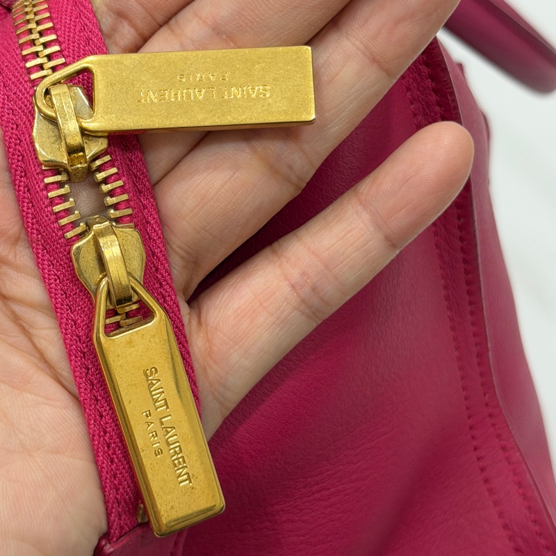 YVES SAINT LAURENT YSL 聖羅蘭 CABAS CHYC 桃紅色 手提包 醫生包 公事包 波斯頓包-57