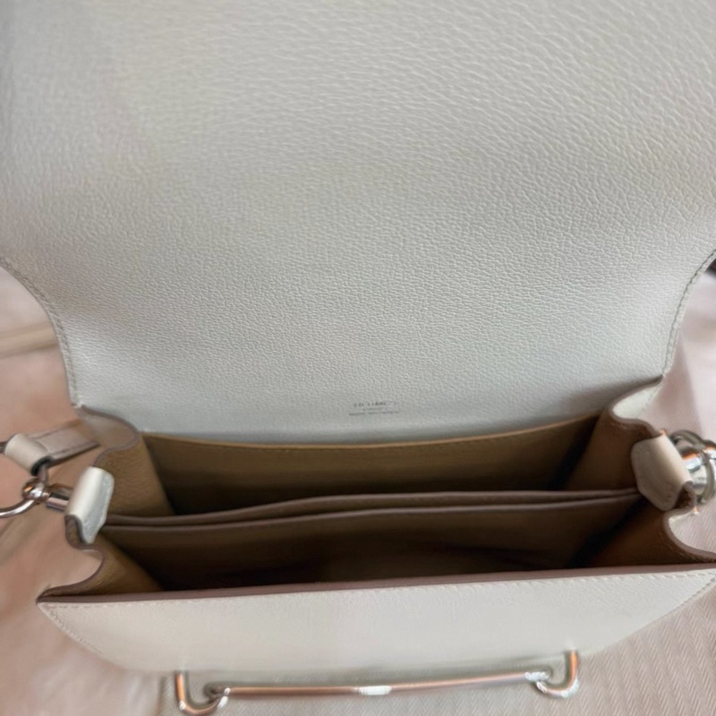 愛馬仕 豬鼻子 蘑菇白 B刻 銀扣 mini 成色99新 (23.24年購買) 全套 可以斜挎包 尺寸長18 evercolor皮-4