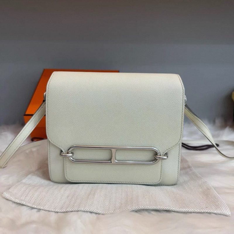 愛馬仕 豬鼻子 蘑菇白 B刻 銀扣 mini 成色99新 (23.24年購買) 全套 可以斜挎包 尺寸長18 evercolor皮-7