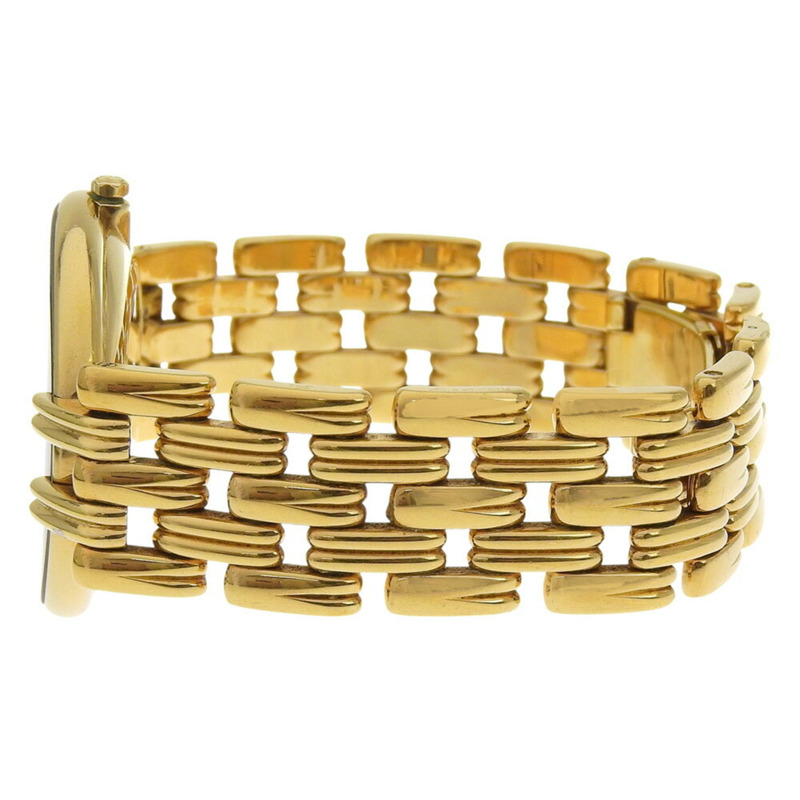 Dior Bagira 47 152-2 鍍金石英模擬顯示黑色錶盤女士腕錶-3