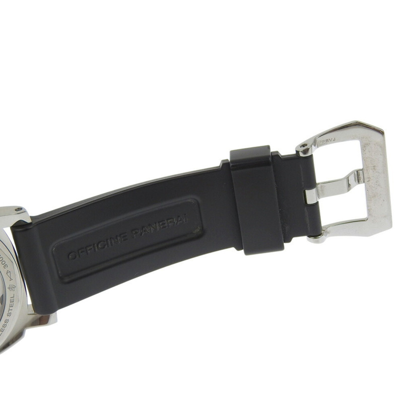 沛納海 Luminor Marina 8 日動力儲存腕錶 OP6937,P5000 機芯,型號 PAM00510/OP6937,精鋼和橡膠錶帶,手動上鍊,指針式顯示,黑色錶盤,男士腕錶-5