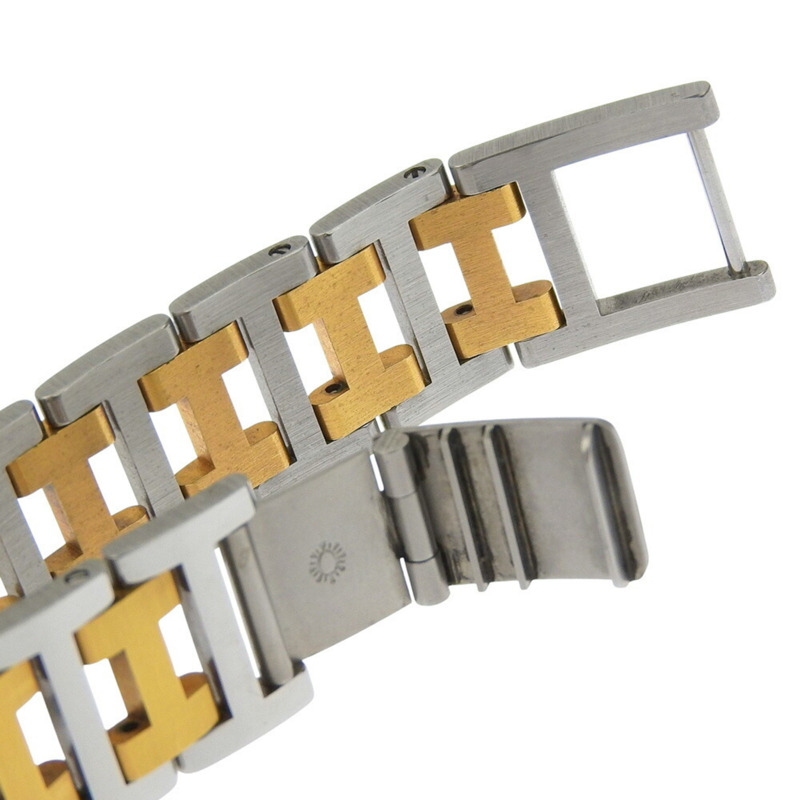 愛馬仕 Arceau 男士腕錶，不鏽鋼錶殼，鍍金銀色石英機芯，指針式顯示，白色錶盤-7