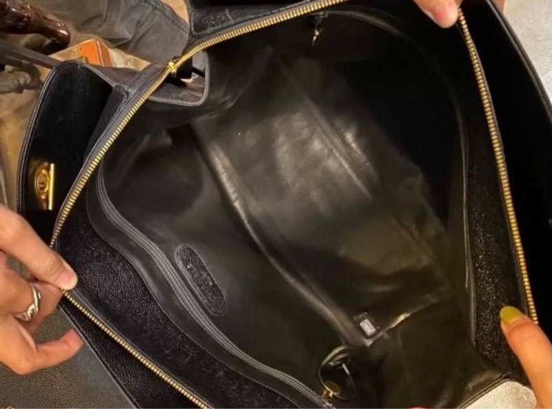 Chanel vintage老香 荔皮黑色機場包 GD粉必收！-4