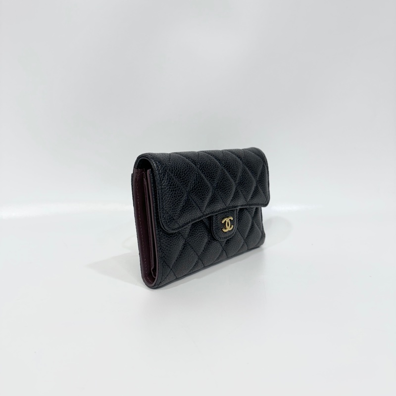 CHANEL黑金荔枝皮5卡中夾AP0232-3