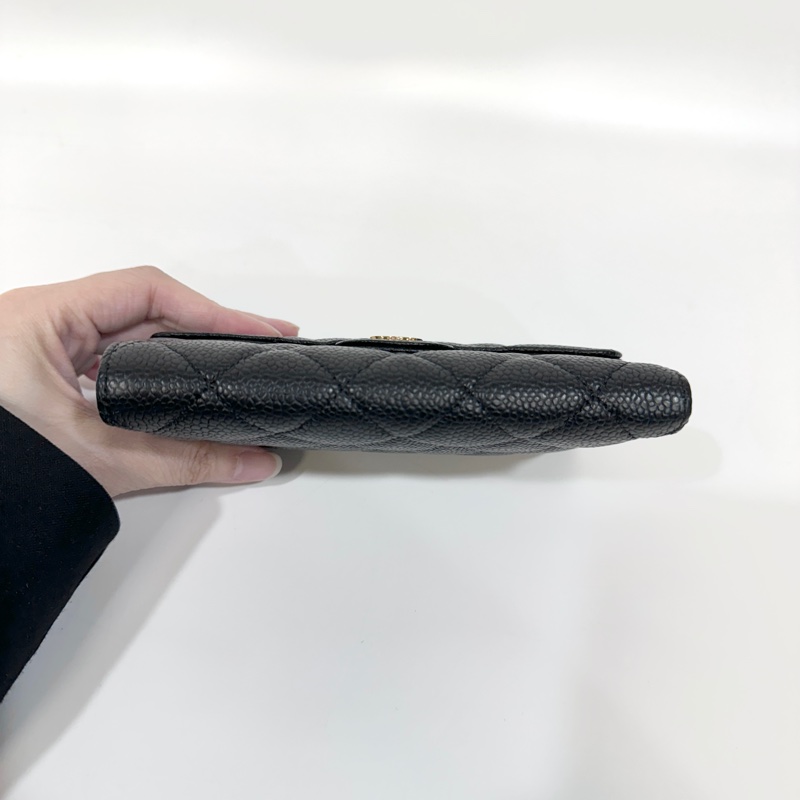 CHANEL黑金荔枝皮5卡中夾AP0232-5