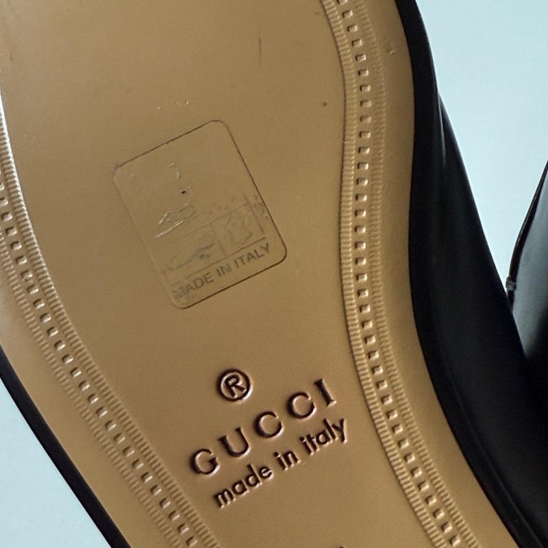 『閒置未使用』Gucci古馳經典馬銜釦穆勒拖鞋-10