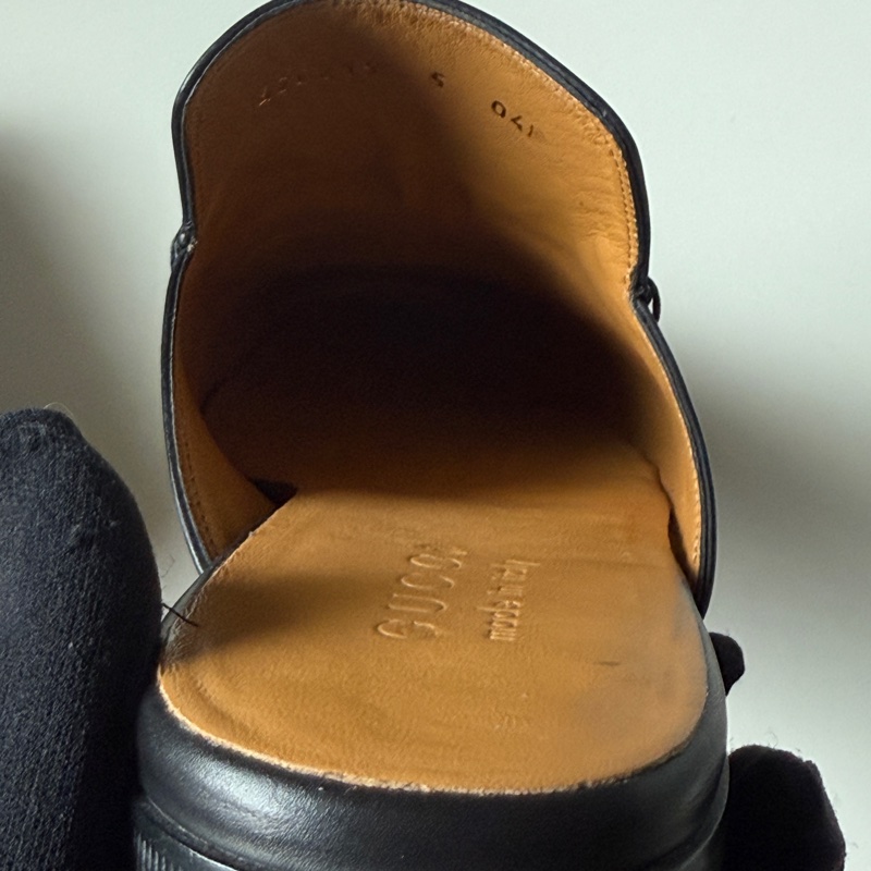 『閒置未使用』Gucci古馳經典馬銜釦穆勒拖鞋-13