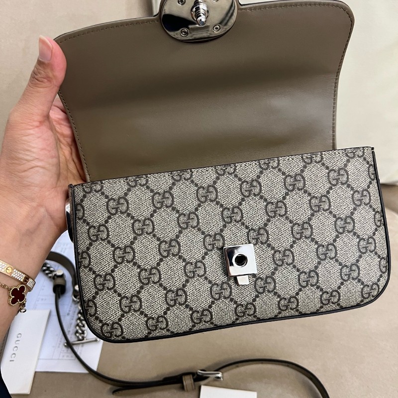 Gucci雙G微標斜背包肩背包 可調節肩帶-6