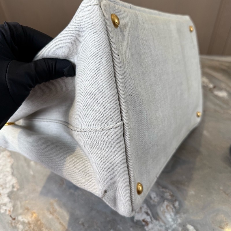 Prada 牛仔丹寧沙灘包 購物袋 中號-4