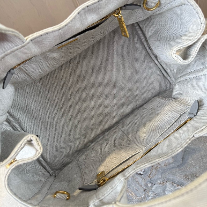 Prada 牛仔丹寧沙灘包 購物袋 中號-7