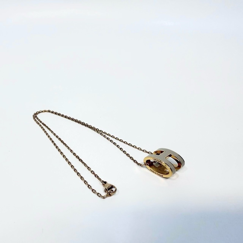 Hermers米白琺瑯大H POP項鍊-4