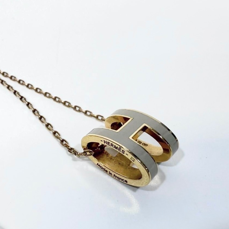 Hermers米白琺瑯大H POP項鍊-5