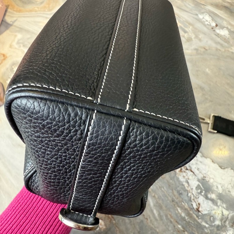 Dior 新款Lingot圓筒包 黑銀荔枝牛反走白線 斜背包-5