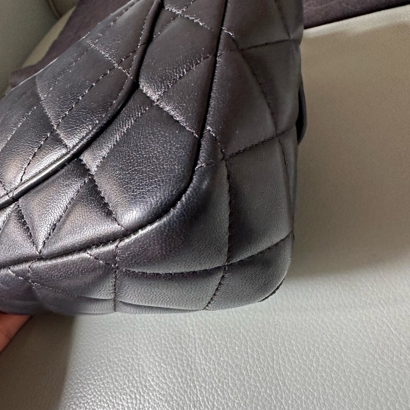 Chanel香奈兒方胖子羊皮黑金籌碼金幣鍊條包 晶片款 小號-20