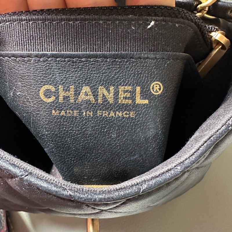 Chanel香奈兒方胖子羊皮黑金籌碼金幣鍊條包 晶片款 小號-39