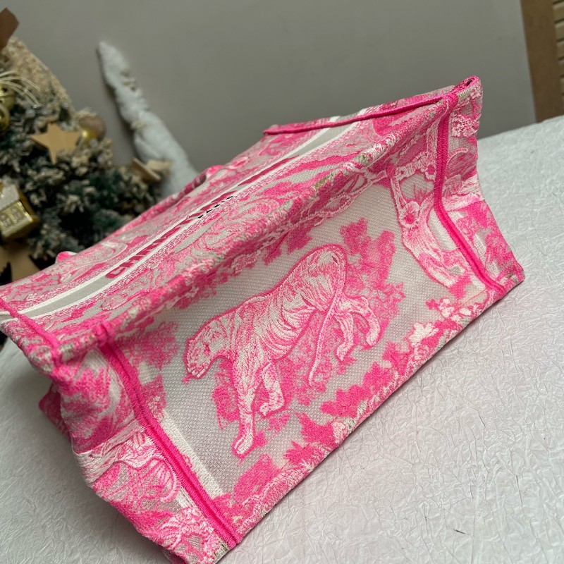 Dior 粉色book tote刺繡動物園托特包 小號-5