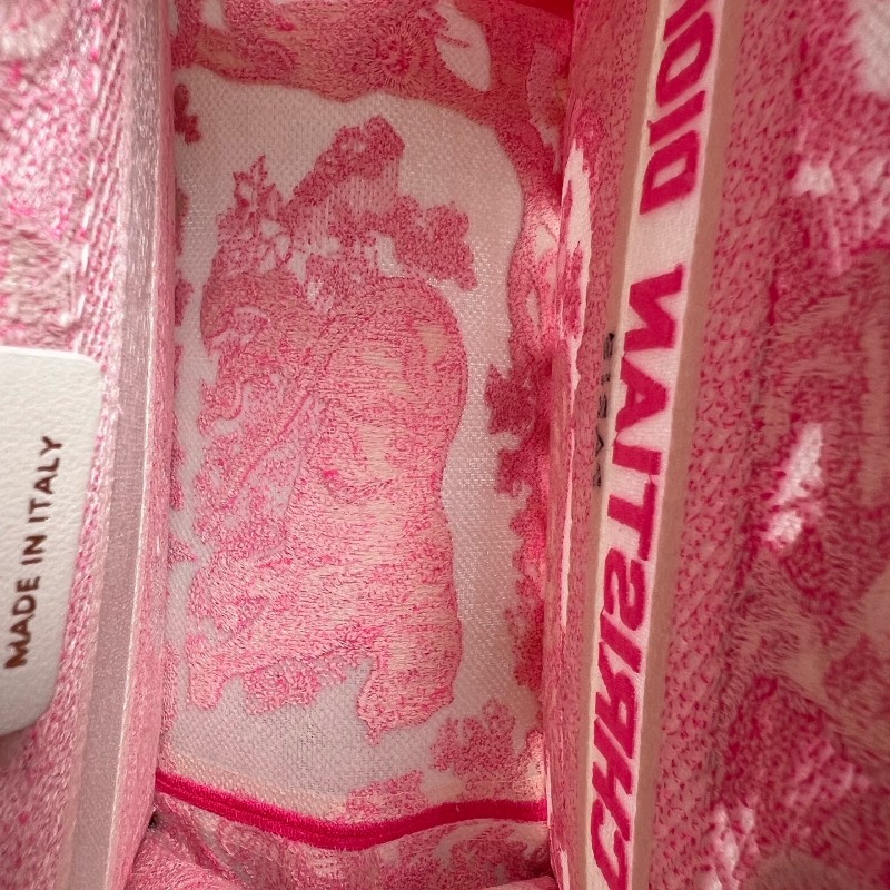 Dior 粉色book tote刺繡動物園托特包 小號-6