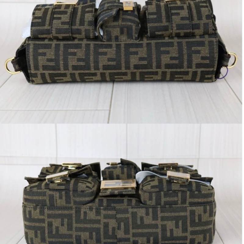 「JL精品代購」極新 FENDI baguette秀款多口袋法棍包-5