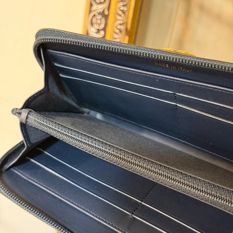 #98新閒置 #配件齊全 #櫃上新款近6️⃣萬 香奈兒深藍荔枝皮Leboy長夾-10