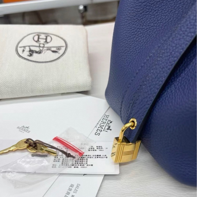 有購證🩷 Hermes 寶石藍金扣18菜籃子，U刻，TM皮，成色非常好-2