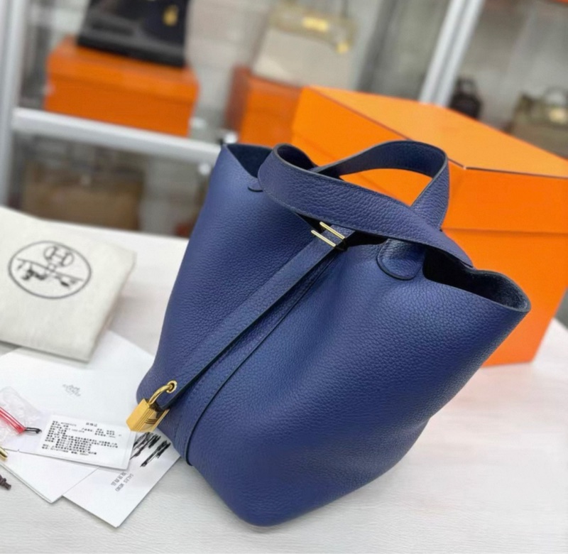 有購證🩷 Hermes 寶石藍金扣18菜籃子，U刻，TM皮，成色非常好-3