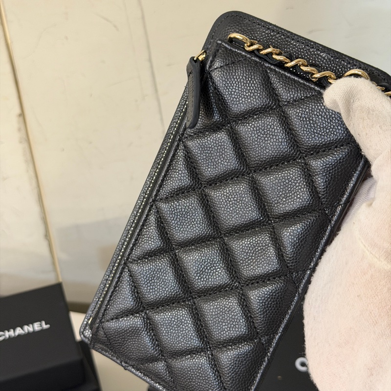 #全新全配 #超稀有釋出 香奈兒黑金荔枝皮斜挎手機包 #多功能超時尚-14