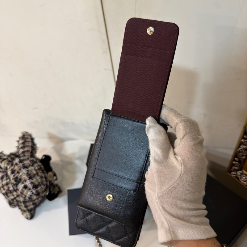 #全新全配 #超稀有釋出 香奈兒黑金荔枝皮斜挎手機包 #多功能超時尚-16