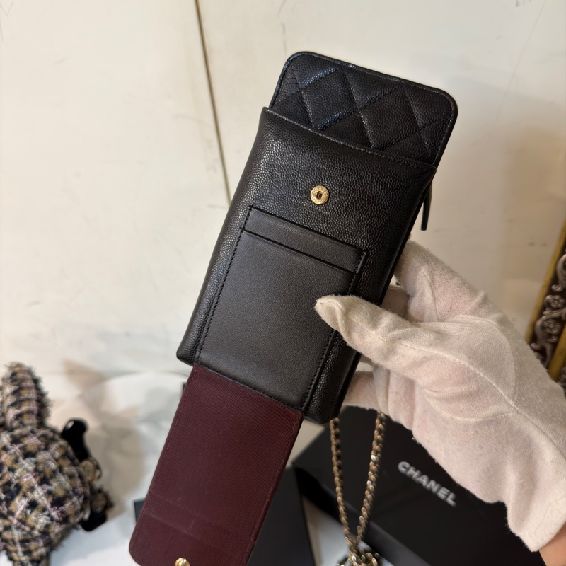 #全新全配 #超稀有釋出 香奈兒黑金荔枝皮斜挎手機包 #多功能超時尚-17