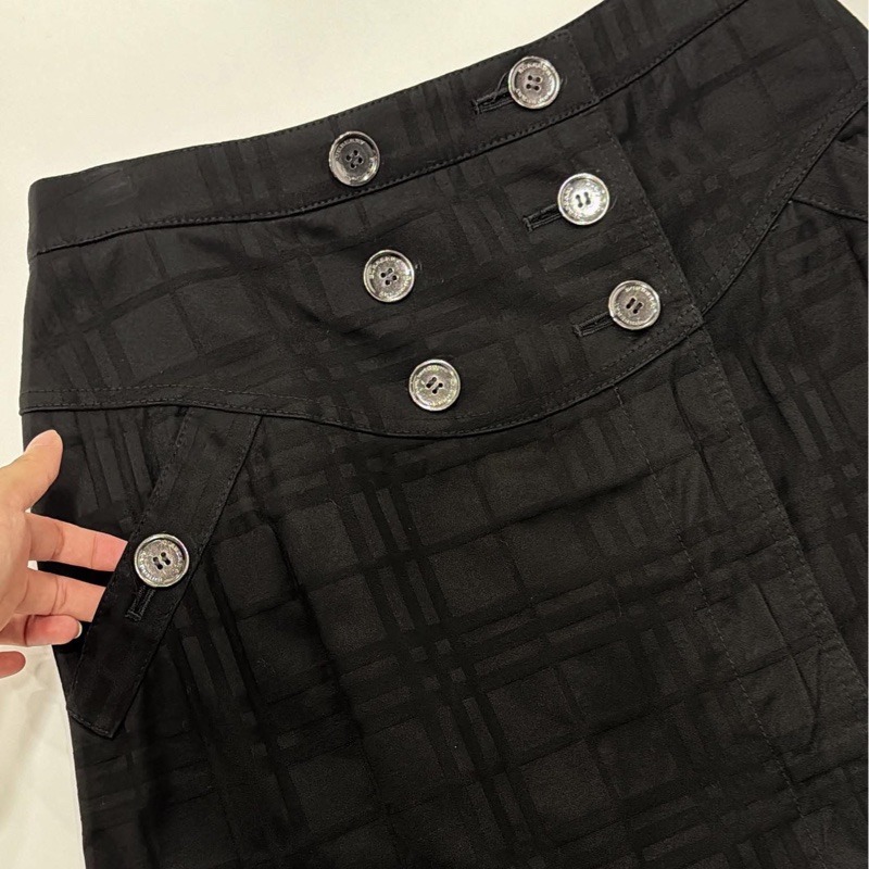 Burberry 倫敦 雙排扣格紋及膝裙-4