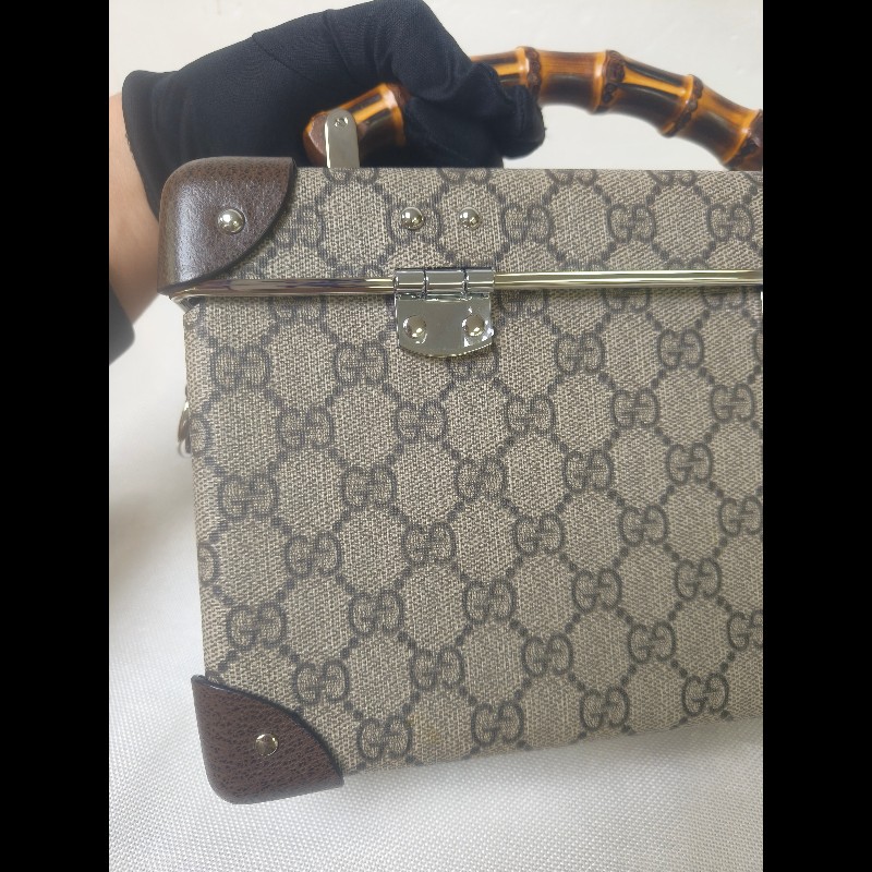 🔥年終狂降🔥【限時降價只到12/31（原58,800）】【9成新】㊣✨GUCCI✨（附防塵袋）古馳 Globe-Trotter 竹節 箱包 老花 硬殼 壓釦 肩背包 斜背包/雙G/二手包/保證正品🌳二手樹屋🌳-21