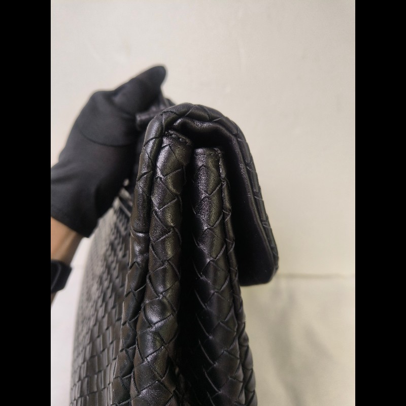 🔥年終狂降🔥【限時降價只到12/31】【8成新】㊣✨Bottega Veneta ✨寶緹嘉 BV 黑色 羊皮 編織 通勤 手提包 公事包 文件包 筆電包 /二手包/二手精品/保證正品🌳二手樹屋🌳-29