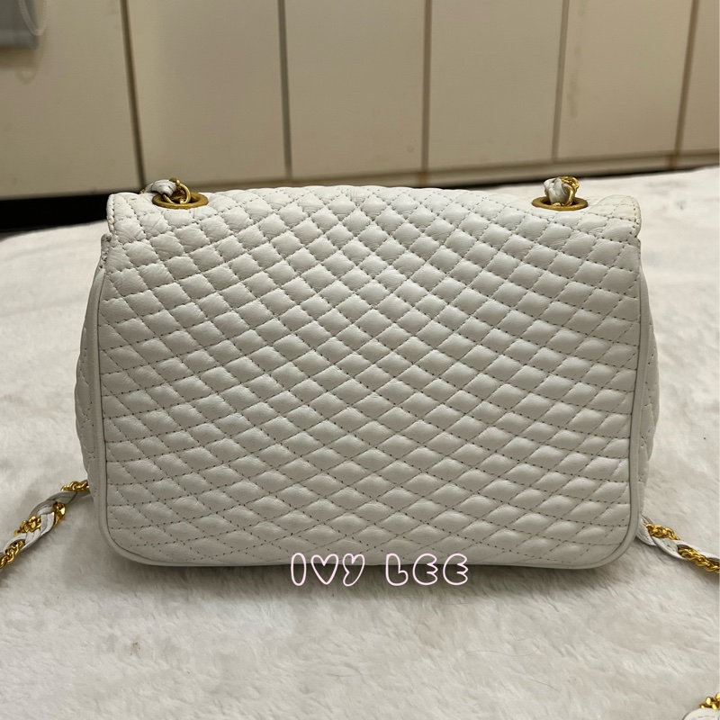 BALLY 鏈條金 斜背包 單肩包 白色小牛皮 正品 二手精品-1