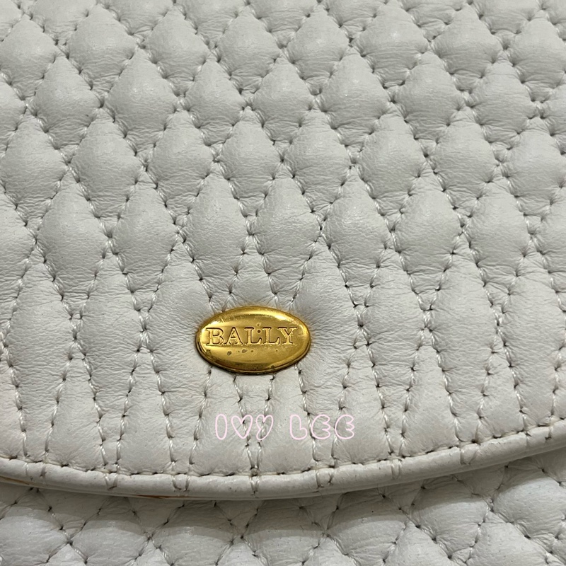 BALLY 鏈條金 斜背包 單肩包 白色小牛皮 正品 二手精品-2