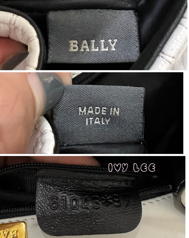 BALLY 鏈條金 斜背包 單肩包 白色小牛皮 正品 二手精品-13