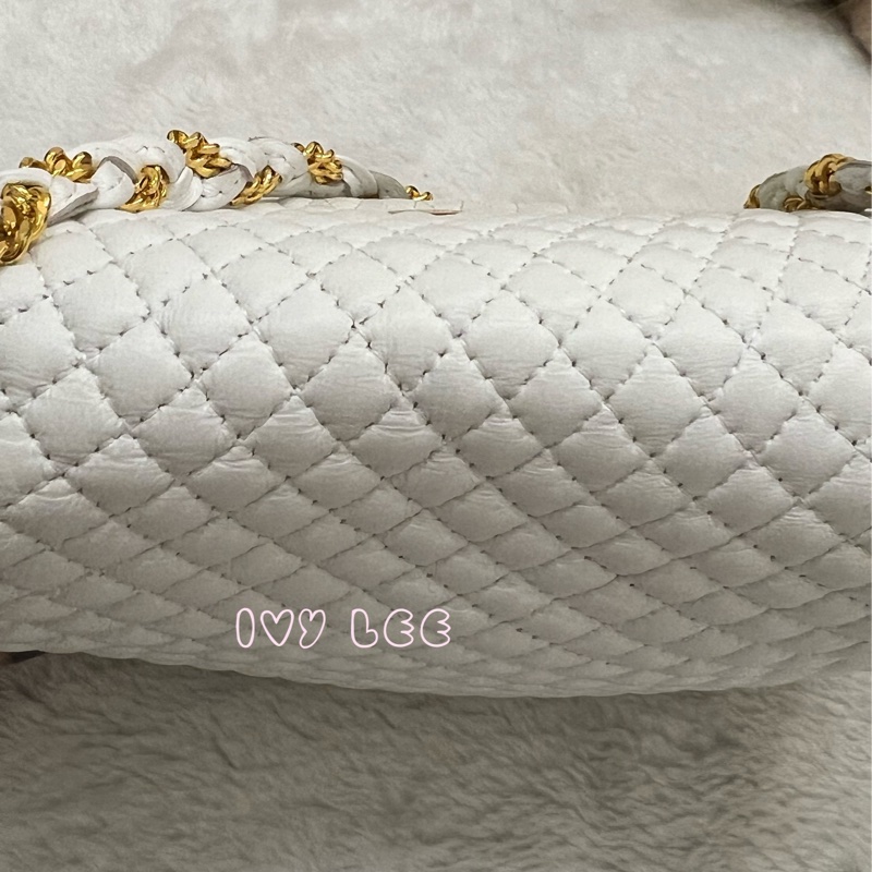 BALLY 鏈條金 斜背包 單肩包 白色小牛皮 正品 二手精品-24