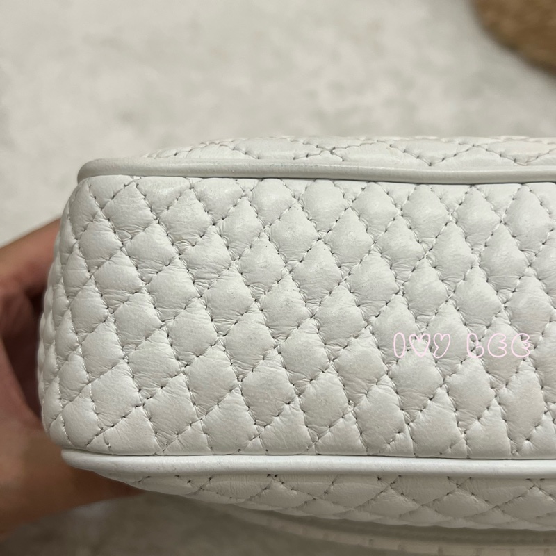 BALLY 鏈條金 斜背包 單肩包 白色小牛皮 正品 二手精品-26