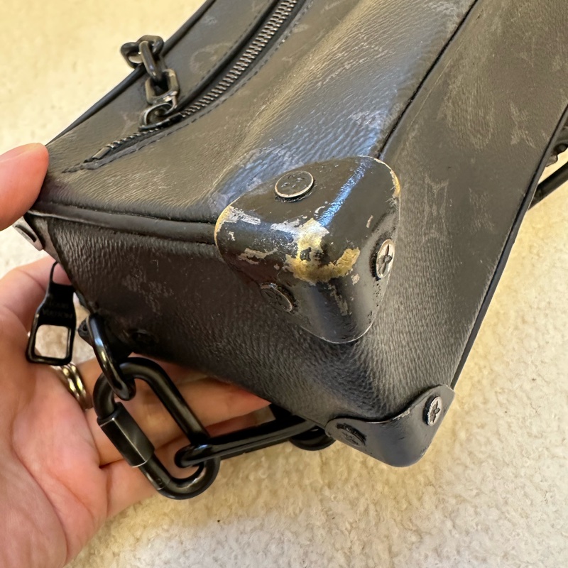 LV/路易威登黑色老花 Sostlrunk 單肩斜挎盒子 20編碼-15