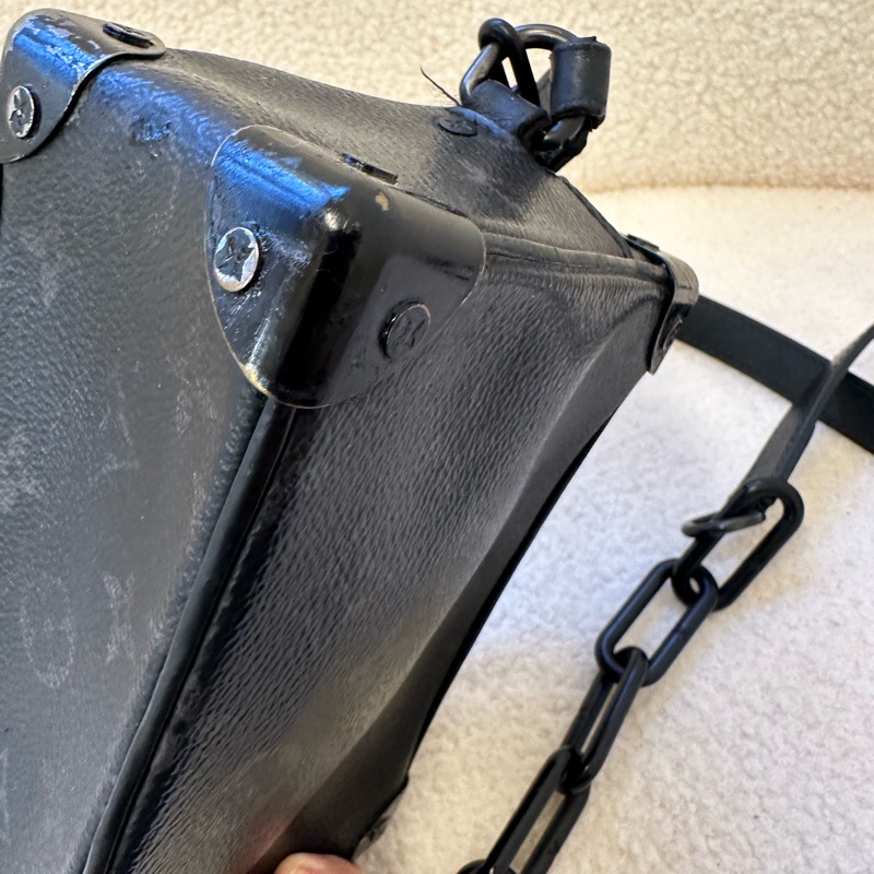 LV/路易威登黑色老花 Sostlrunk 單肩斜挎盒子 20編碼-17