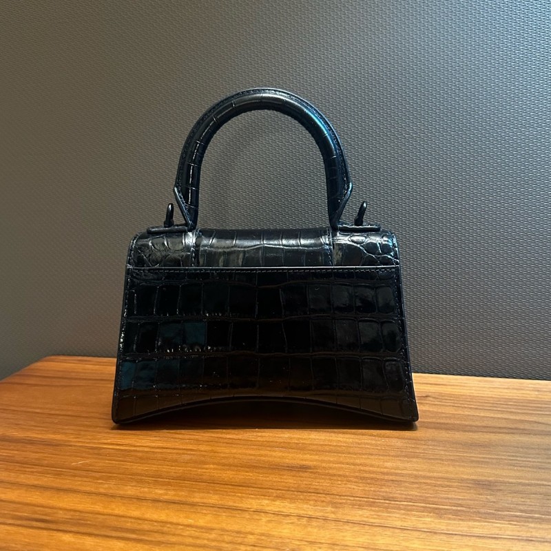 Balenciaga 沙漏黑色xs號 牛皮斜背包肩背包-3