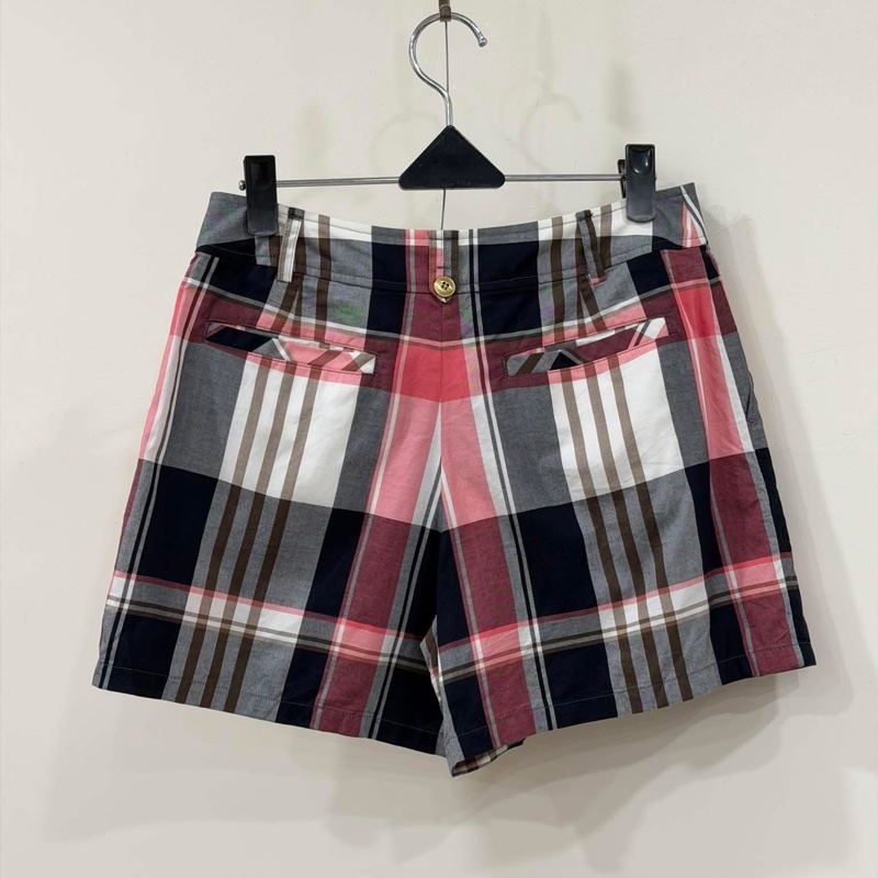 Burberry 藍標 粉格金扣短褲-2