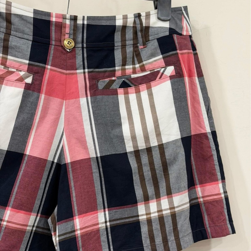 Burberry 藍標 粉格金扣短褲-5