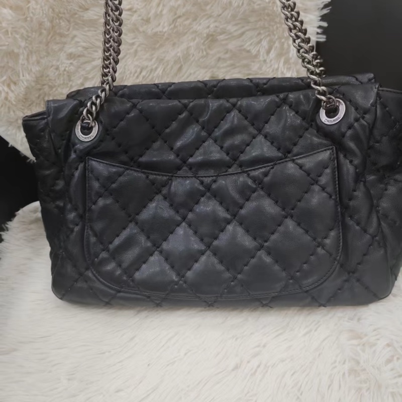 Chanel黑銀外縫線泡芙雲朵包 #9新閒置 #GD風超時尚 #15萬入手賠售割愛-30