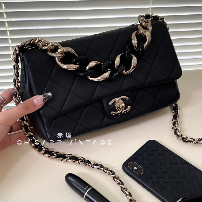 Chanel Cf25 22s 2ways黑金口蓋包 芯片款 #全新全配 #全網最低💰-0