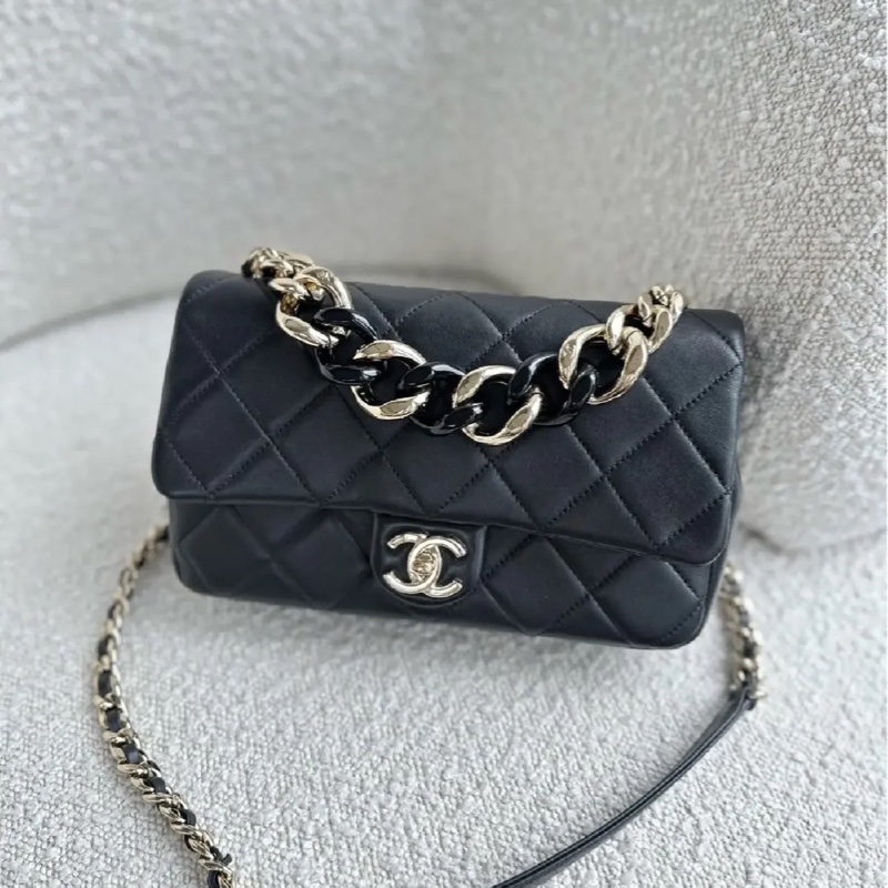 Chanel Cf25 22s 2ways黑金口蓋包 芯片款 #全新全配 #全網最低💰-6