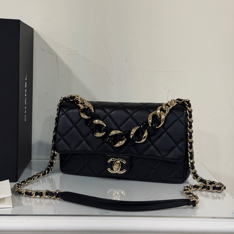Chanel Cf25 22s 2ways黑金口蓋包 芯片款 #全新全配 #全網最低💰-8