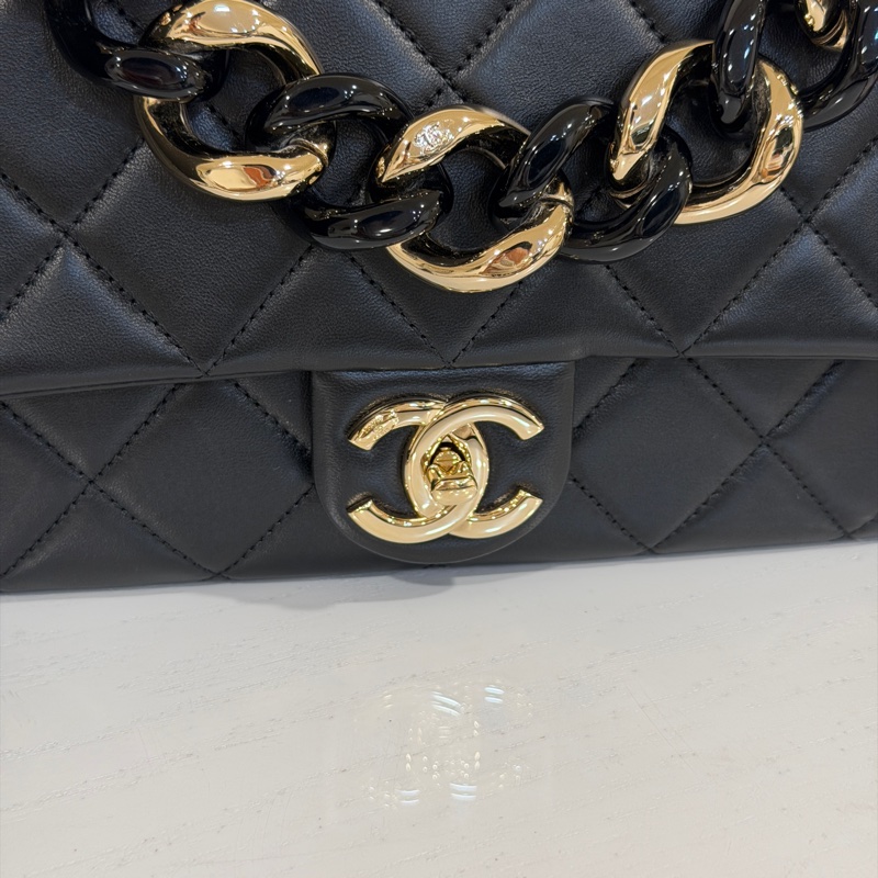 Chanel Cf25 22s 2ways黑金口蓋包 芯片款 #全新全配 #全網最低💰-9