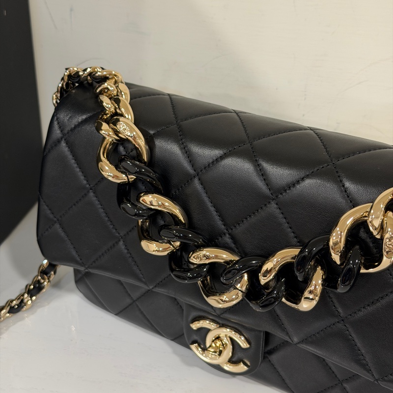 Chanel Cf25 22s 2ways黑金口蓋包 芯片款 #全新全配 #全網最低💰-11